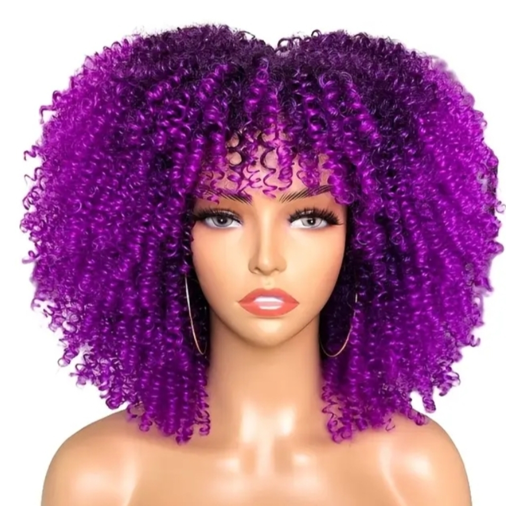 Vibrant Purple Curly Wig